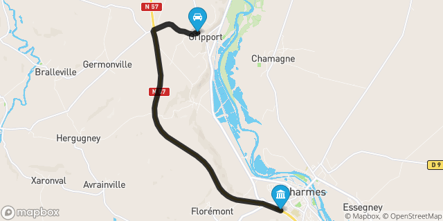 Itinéraire vers Charmes