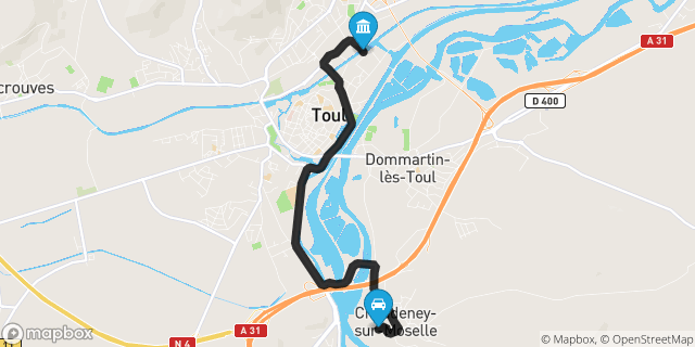 Itinéraire vers Toul