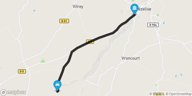 Itinéraire vers Vézelise