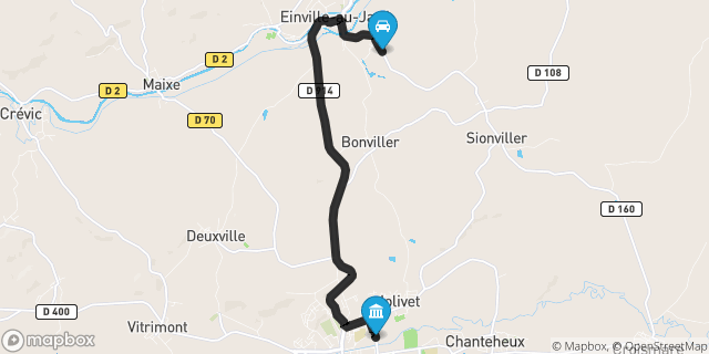 Itinéraire vers Lunéville