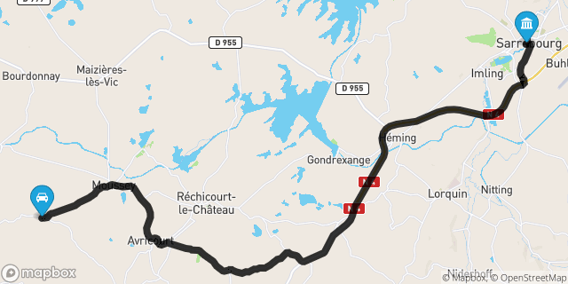 Itinéraire vers Sarrebourg