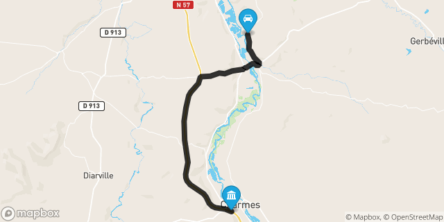 Itinéraire vers Charmes