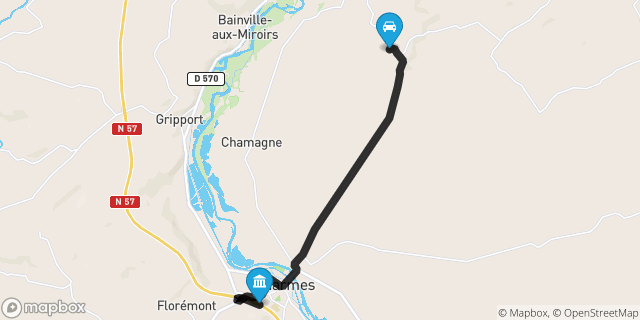 Itinéraire vers Charmes