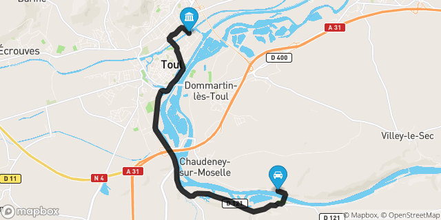Itinéraire vers Toul