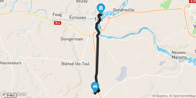 Itinéraire vers Toul