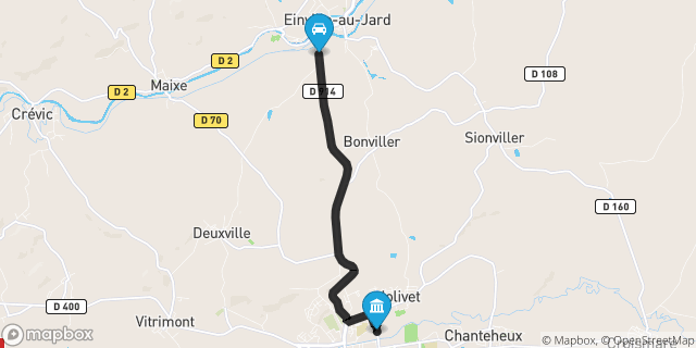 Itinéraire vers Lunéville