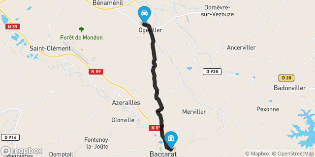 Itinéraire vers Baccarat