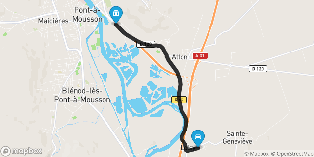 Itinéraire vers Pont-à-Mousson
