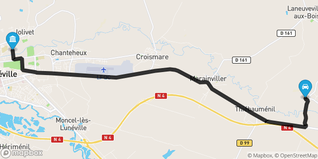 Itinéraire vers Lunéville
