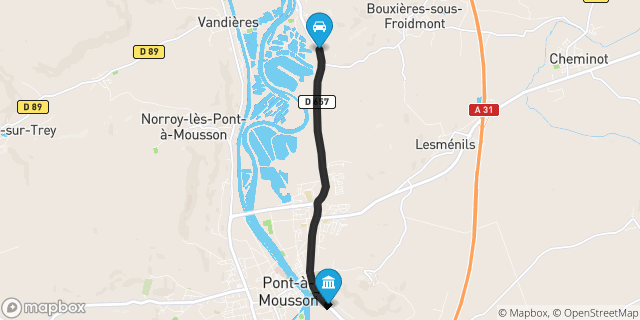 Itinéraire vers Pont-à-Mousson
