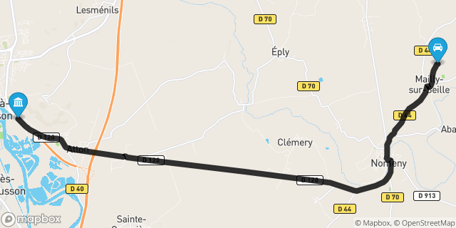 Itinéraire vers Pont-à-Mousson