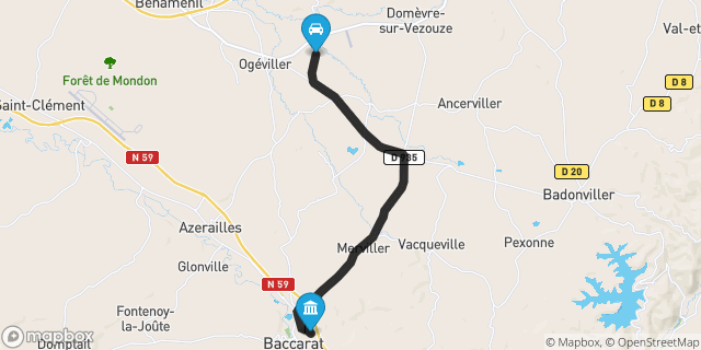 Itinéraire vers Baccarat