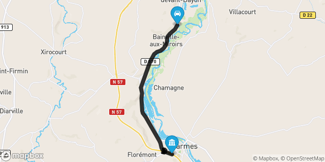 Itinéraire vers Charmes