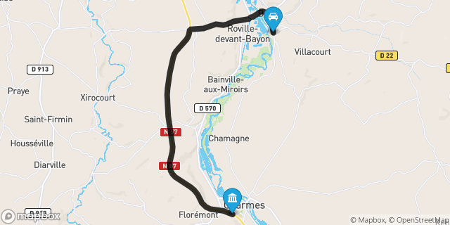 Itinéraire vers Charmes