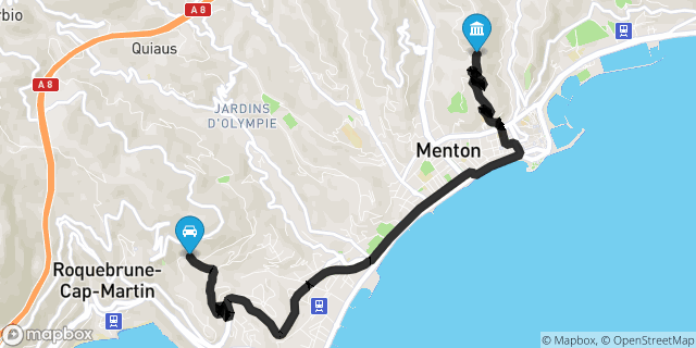 Itinéraire vers Menton