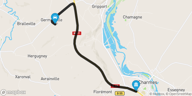 Itinéraire vers Charmes