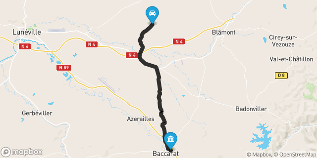Itinéraire vers Baccarat