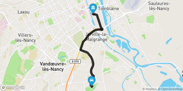 Itinéraire vers Nancy