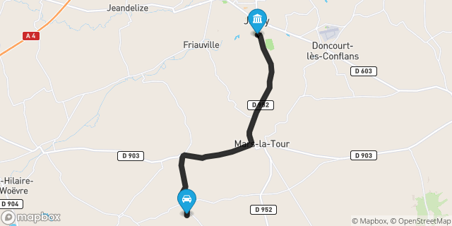 Itinéraire vers Jarny