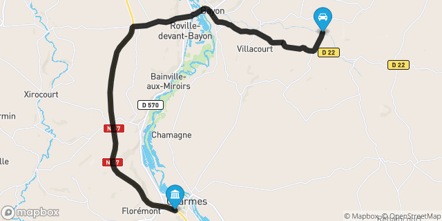 Itinéraire vers Charmes