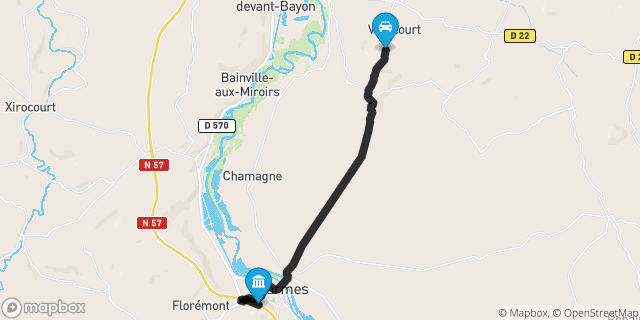 Itinéraire vers Charmes