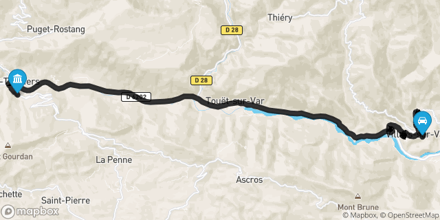 Itinéraire vers Puget-Théniers