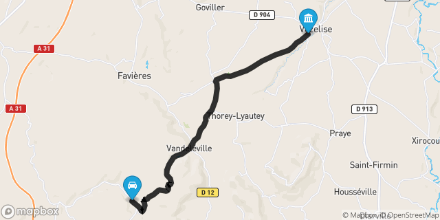 Itinéraire vers Vézelise