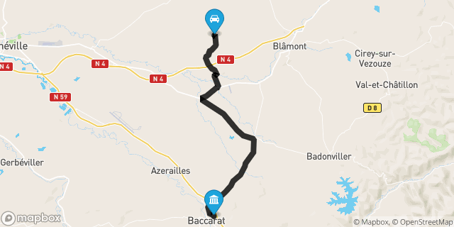 Itinéraire vers Baccarat
