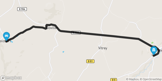 Itinéraire vers Vézelise
