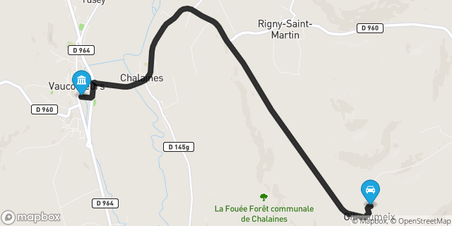 Itinéraire vers Vaucouleurs