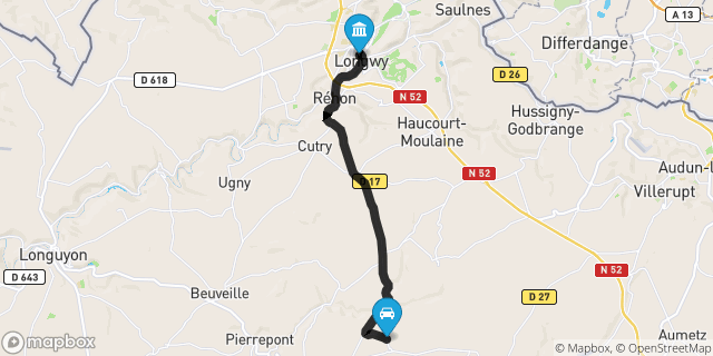 Itinéraire vers Longwy