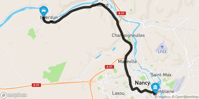 Itinéraire vers Nancy