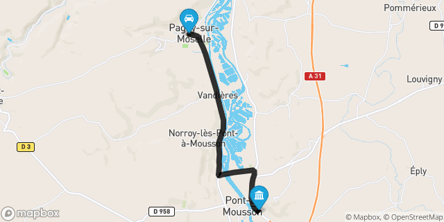 Itinéraire vers Pont-à-Mousson