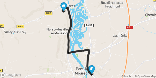 Itinéraire vers Pont-à-Mousson