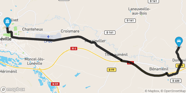 Itinéraire vers Lunéville