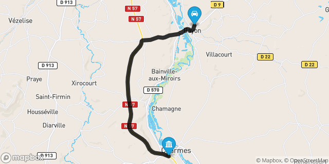 Itinéraire vers Charmes