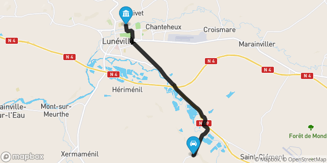 Itinéraire vers Lunéville