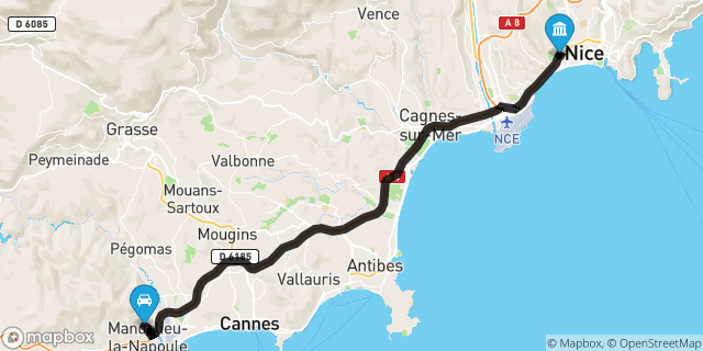 Itinéraire vers Nice