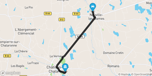 Itinéraire vers Châtillon-sur-Chalaronne