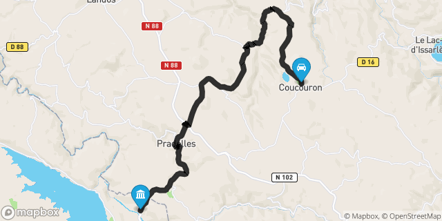 Itinéraire vers Langogne