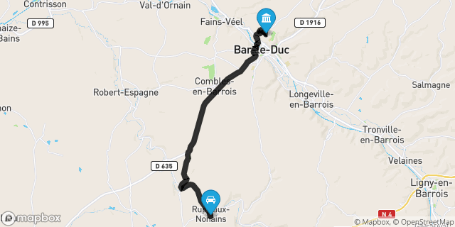 Itinéraire vers Bar-le-Duc