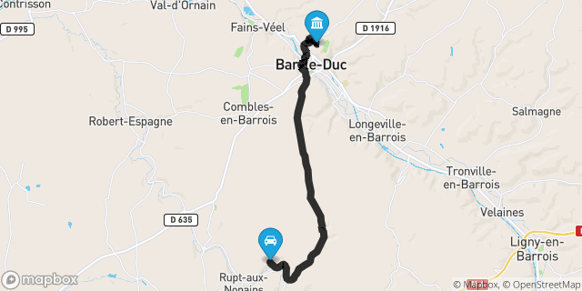 Itinéraire vers Bar-le-Duc