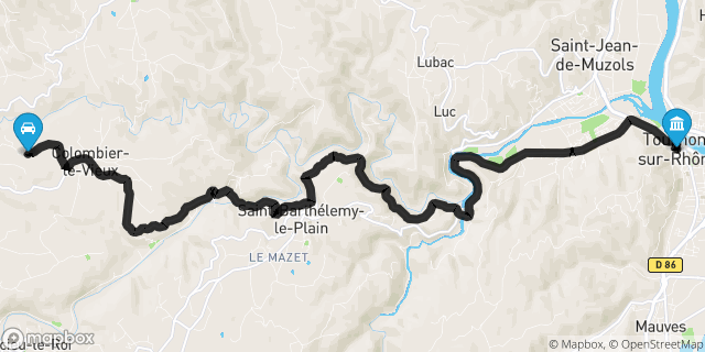Itinéraire vers Tournon-sur-Rhône
