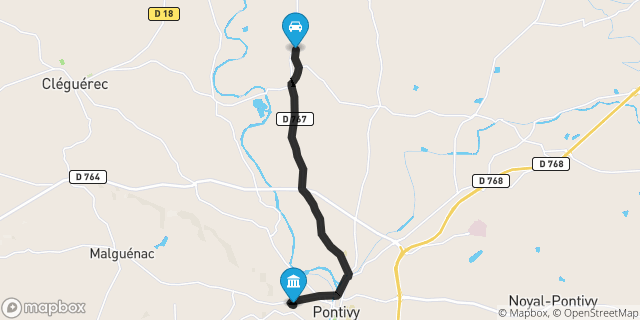 Itinéraire vers Pontivy