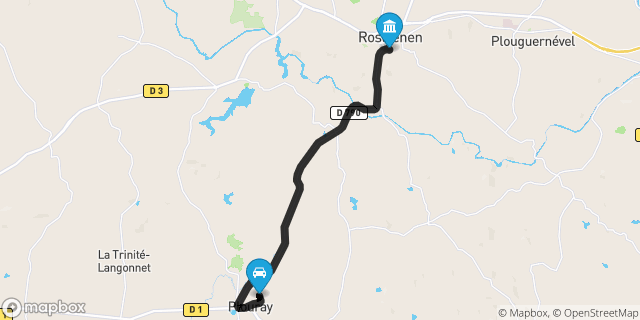 Itinéraire vers Rostrenen