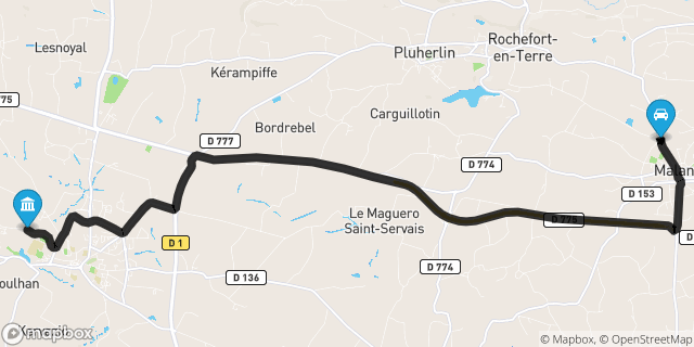 Itinéraire vers Questembert