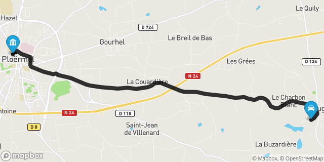 Itinéraire vers Ploërmel