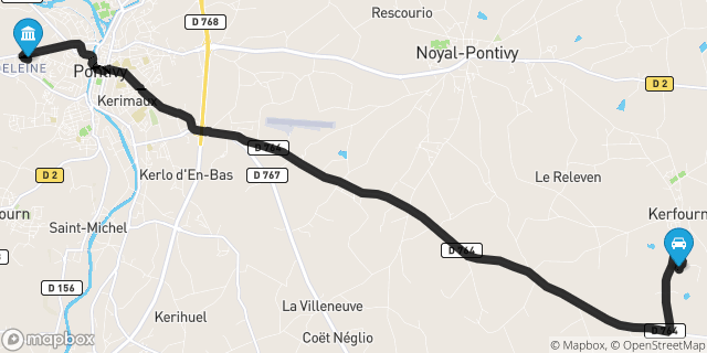 Itinéraire vers Pontivy