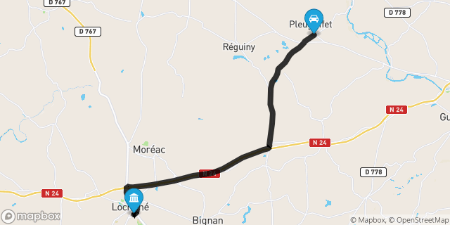 Itinéraire vers Locminé