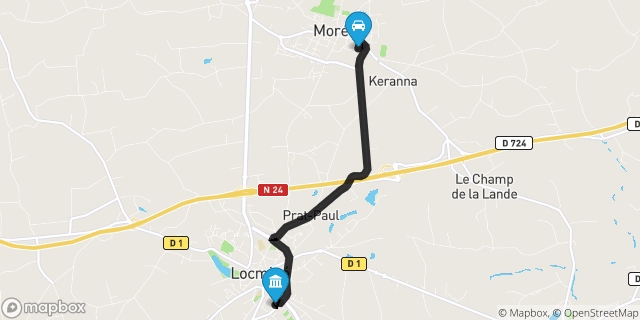 Itinéraire vers Locminé